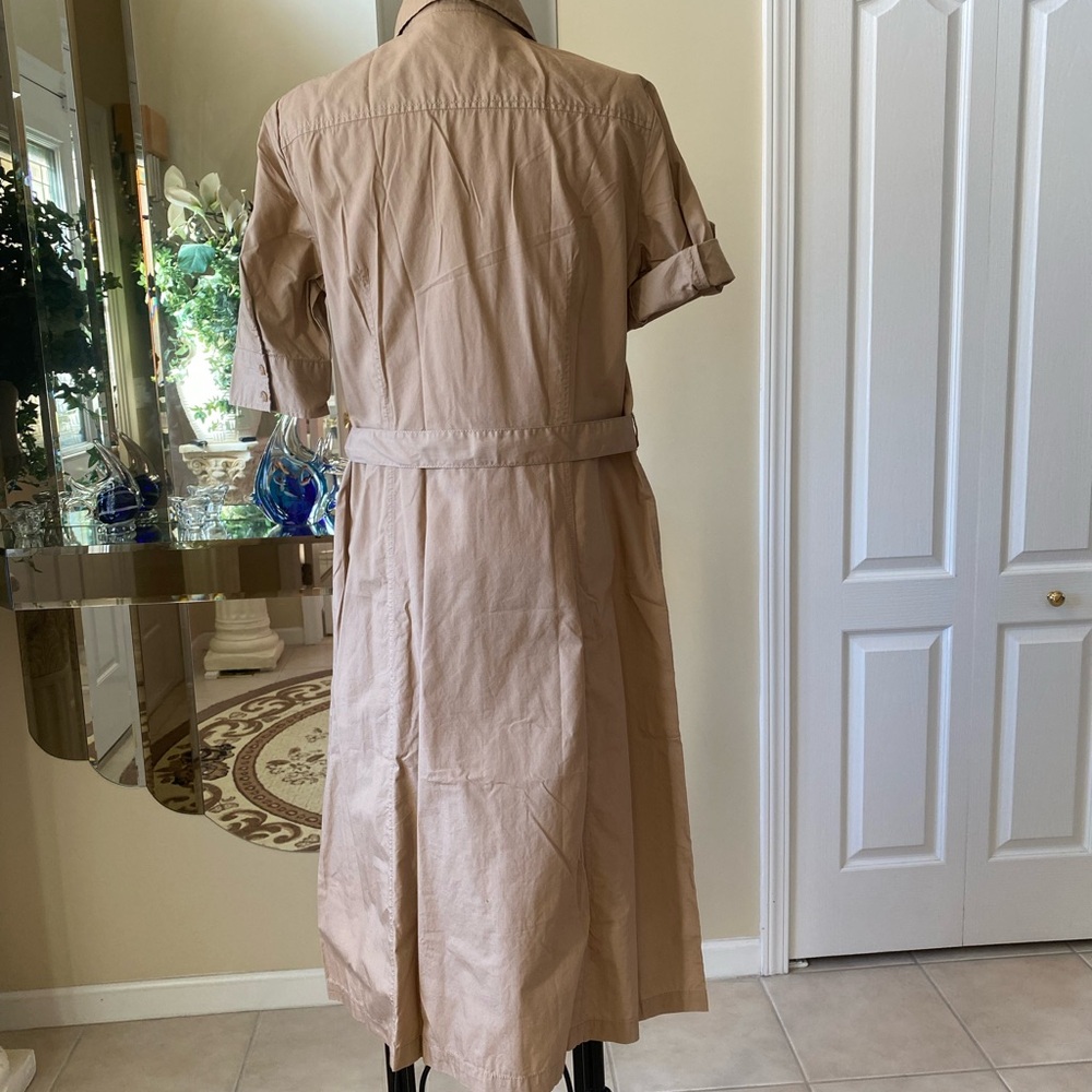 Tan Short Sleeve Button-Up Dress - Picture 2 of 7